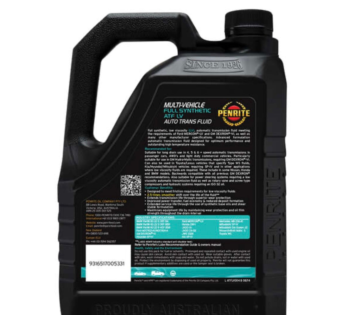Penrite LV Automatic Transmission Fluid - 4 Litre